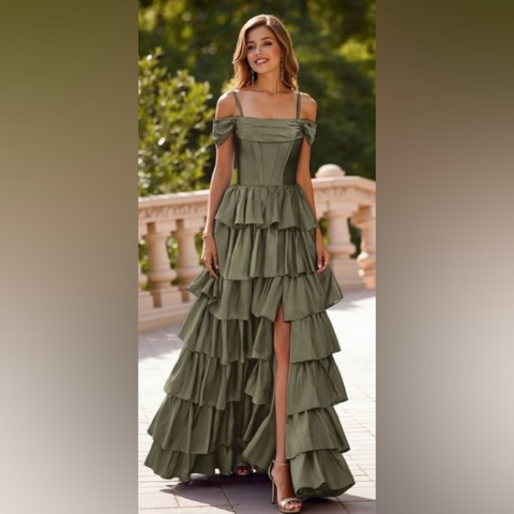 Chic Olive Green Dress by MISSACC